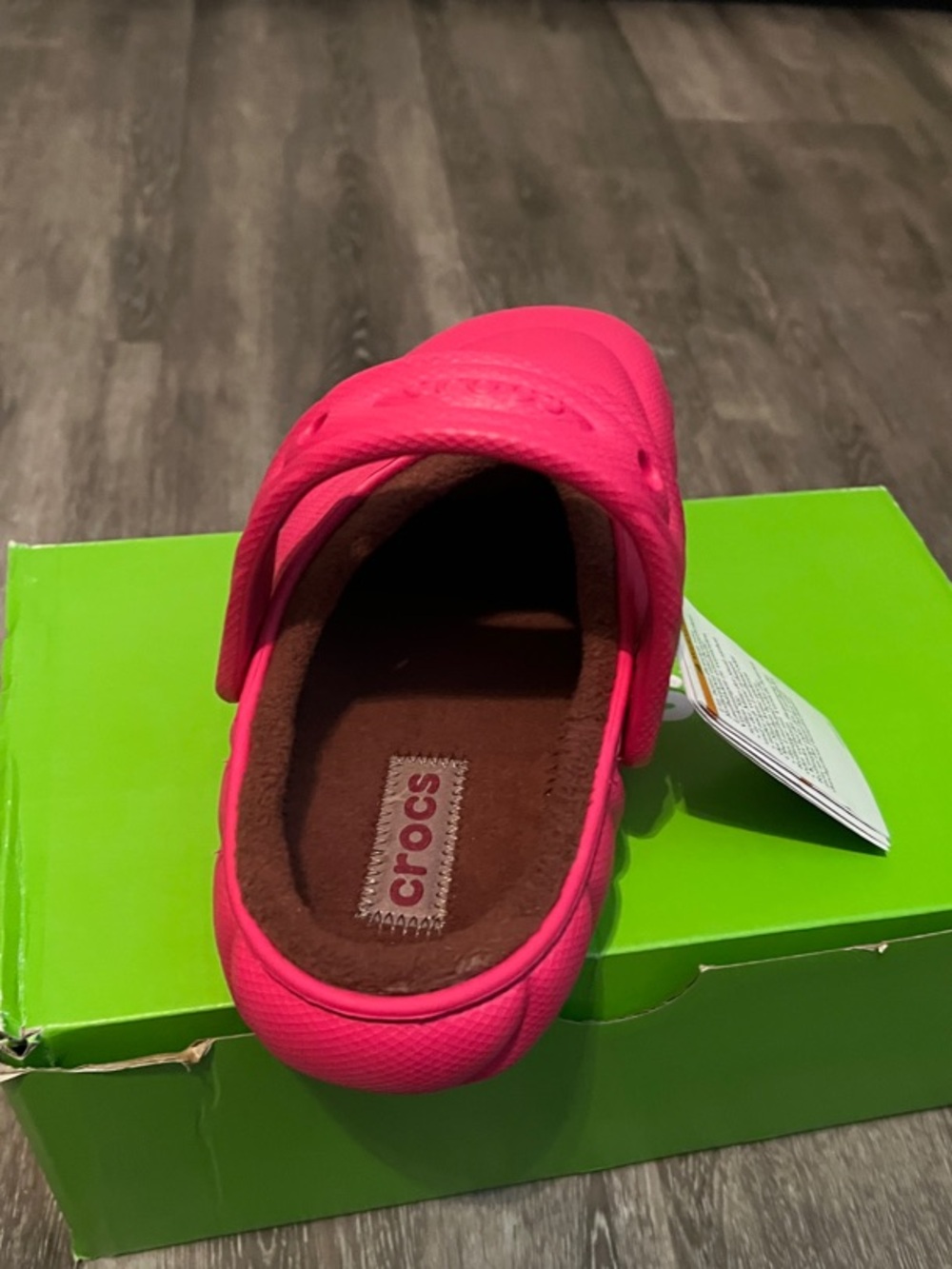 Crocs Classic Lined Overpuff Clog Dragon Fruit Pink Fleece Lined M5 W7 NWT - Picture 3 of 5